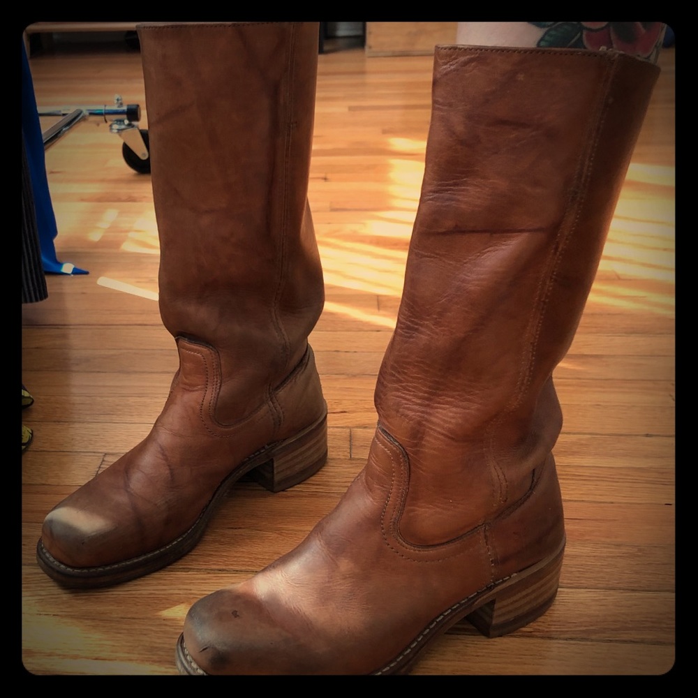 Vintage Frye Campus Boots in camel sz 8